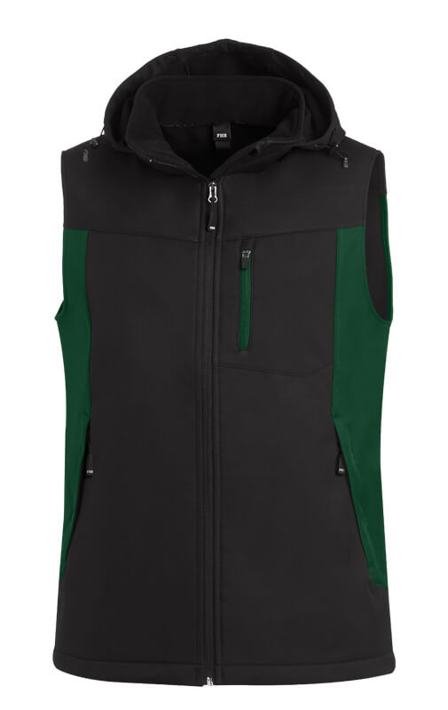 FHB Softshellweste JUSTUS grün -schwarz