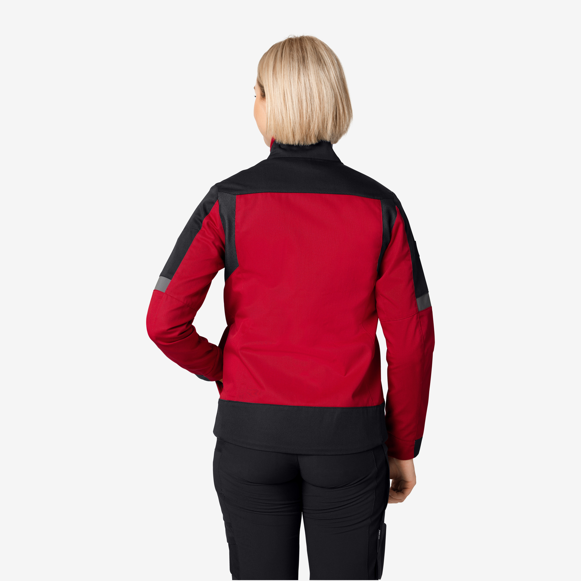FHB Damen Arbeitsjacke ANDREA rot-schwarz
