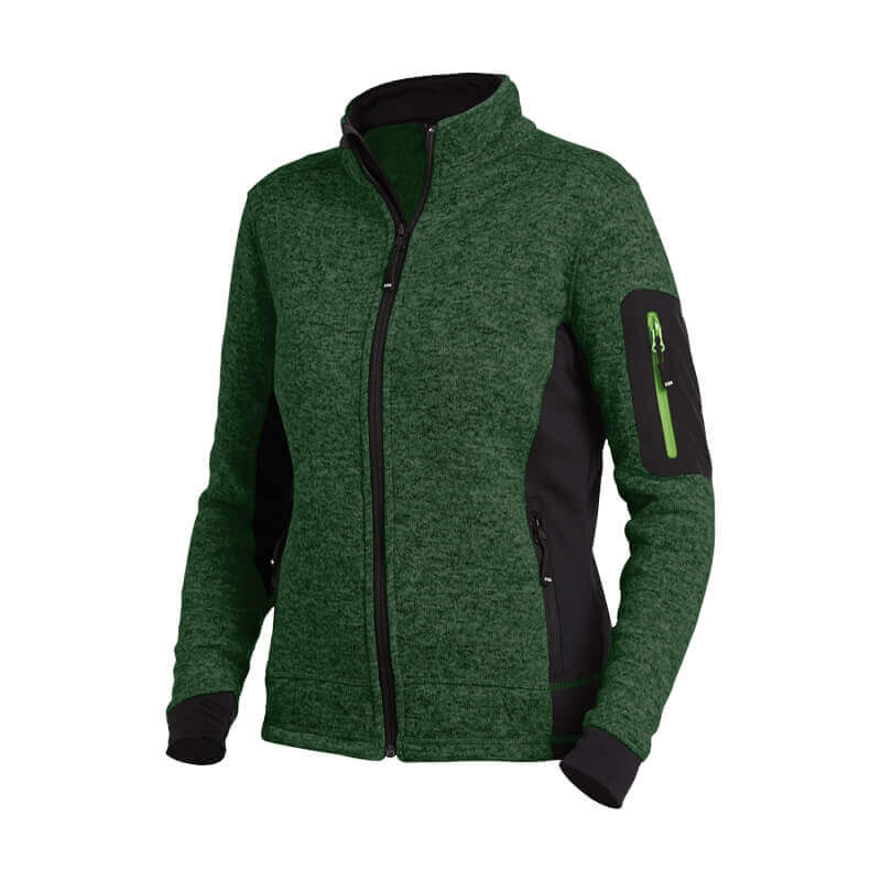 FHB Damen Strick-Fleece-Jacke MARIEKE grün-schwarz FHB Damen Strick-Fleece-Jacke MARIEKE grün-schwarz
