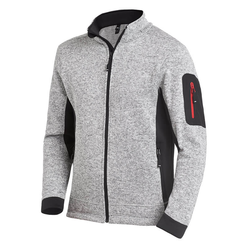 FHB Strick-Fleece-Jacke CHRISTOPH grau-schwarz FHB Strick-Fleece-Jacke CHRISTOPH grau-schwarz