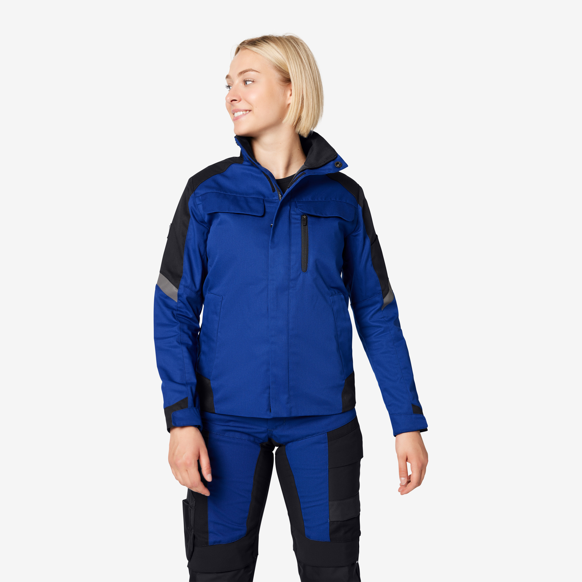 FHB Damen Arbeitsjacke ANDREA royalblau -schwarz